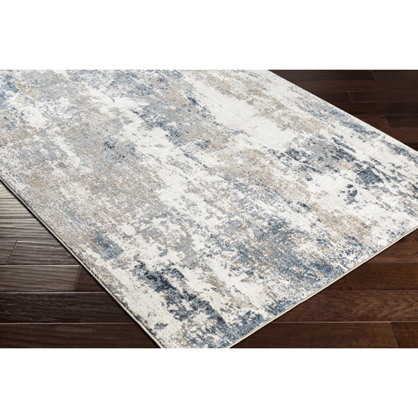 Steelside™ Lemaire Performance Blue/Gray/Ivory Rug & Reviews Wayfair